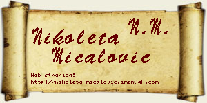 Nikoleta Mićalović vizit kartica